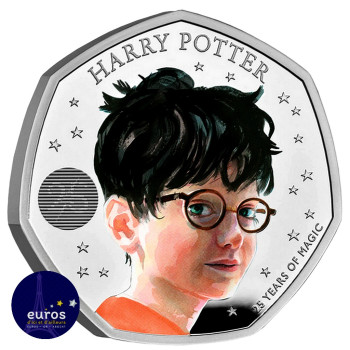 GRANDE-BRETAGNE 2022 - 50 Pence (0,50£) - Harry Potter™ - Argent Belle Épreuve colorisée