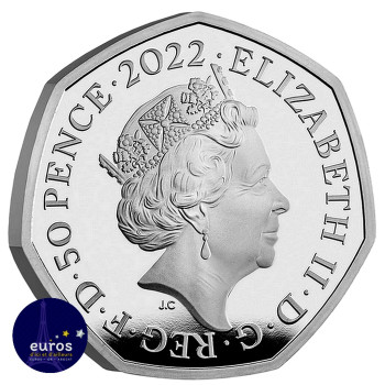 Revers de la pièce de GRANDE-BRETAGNE 2022 - 50 Pence (0,50£) - Harry Potter™ - Argent Belle Epreuve colorisée