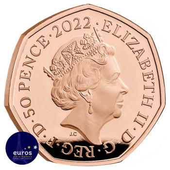 Revers de la pièce GRANDE-BRETAGNE 2022 - 50 Pence (0,50£) Harry Potter en Or