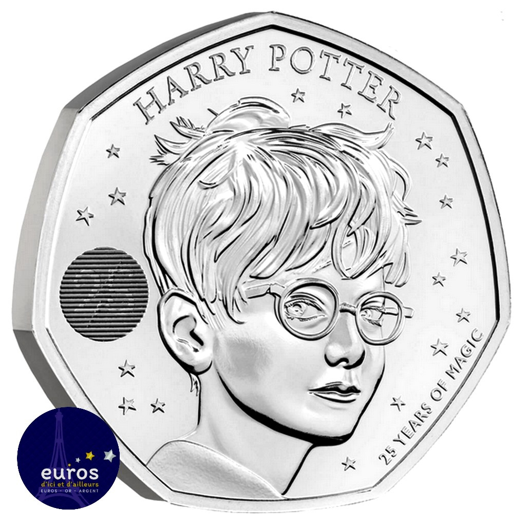 Avers de la pièce de GRANDE-BRETAGNE 2022 - 50 Pence (0,50£) - Harry Potter - BU sous blister