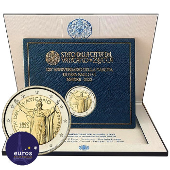 Pièce de 2 euros commémorative VATICAN 2022 - Pape Paul VI - Brillant Universel