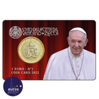 Coincard pièce de 1 euro € VATICAN 2022 n°1 - Le Saint Père - Brillant Universel