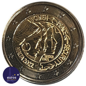 2 euros commémorative MALTE 2022 - Nations Unies Femmes, Paix et Sécurité - Coincard BU