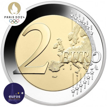 Revers de la pièce 2 euros commémorative FRANCE 2021 - Jeux Olympiques Paris 2024 - Belle Épreuve