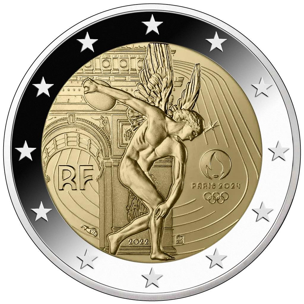 2 euros commémorative FRANCE 2022 - Jeux Olympiques Paris 2024 - Brillant Universel