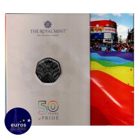 GRANDE-BRETAGNE 2022 - 50 Pence (0,50£) - 50 ans de la Gay Pride - BU sous blister