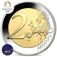 Coincard 2 euros commémorative FRANCE 2023 - Jeux Olympiques Paris 2024 - Brillant Universel - Vert