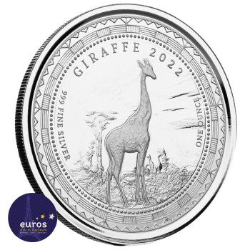 République de GUINÉE ÉQUATORIALE 2022 - La Girafe - 1 oz argent 999‰