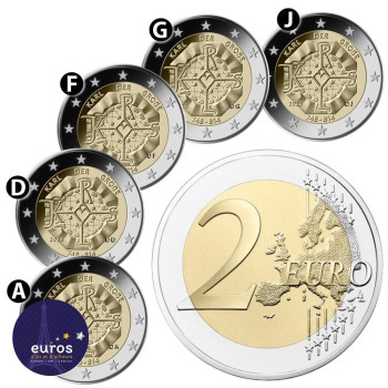 5 x 2 euros commémoratives ALLEMAGNE 2023 - ADFGJ - Charlemagne - UNC