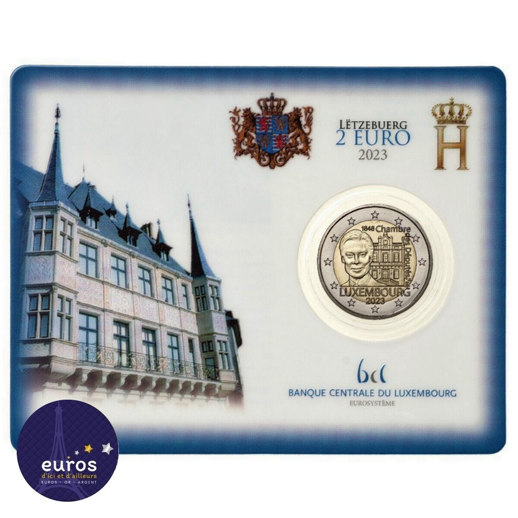 Coincard 2 euros BU Luxembourg 2023 - 175e anniversaire de la Chambre des députés - Brillant Universel ste