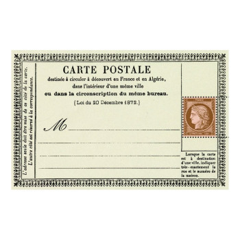 Bloc 1 timbre - 150 ans de la Carte Postale en France - Lettre Internationale