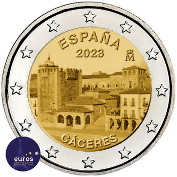 Rouleau 25 x 2€ commémoratives ESPAGNE 2023 - Vieille ville de Cáceres - UNESCO - UNC