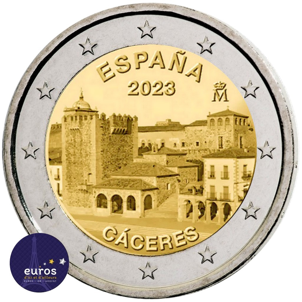 2 euros commémorative ESPAGNE 2023 - Vieille ville de Cáceres - UNESCO - UNC