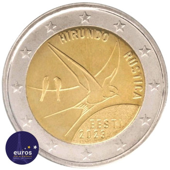 Rouleau 25 x 2 euros commémoratives ESTONIE 2023 - Hirondelle Rustique - UNC