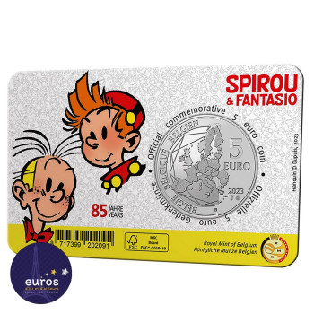 Coincard 5 euros BELGIQUE 2023 - 85 ans de Spirou et Fantasio - Version relief - BU