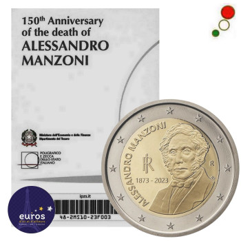 Coincard 2 euros commémorative ITALIE 2023 - Alessandro MANZONI - BU