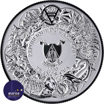 RUSALKA Slavic Bestiary 2 Oz Silver Coin 1000 Francs Cameroon 2022 BU