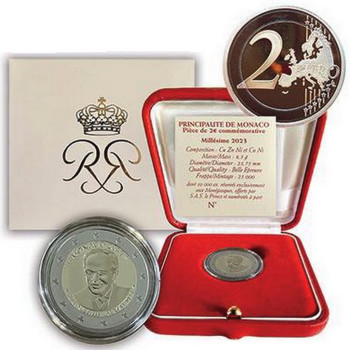 2 euros commémorative MONACO 2023 - Prince Rainier III - Belle Épreuve
