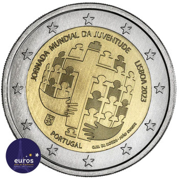 Rouleau 25 x 2 euros commémoratives PORTUGAL 2023 - Journées mondiales de la jeunesse - UNC