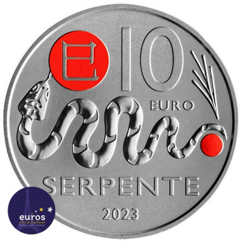 10 euros commémorative SAINT MARIN 2023 - Calendrier Lunaire Chinois - Le Serpent - UNC (6)