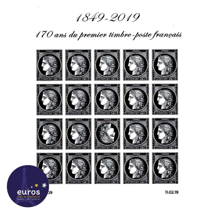 Feuillet 1849 - 2019 - 170 ans du premier timbre-poste français