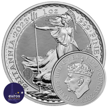 2023 1 oz £2 GBP UK Silver Britannia King Charles III Coronation Coin BU