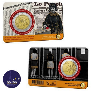 Coincard FR 2 euros commémorative BELGIQUE 2023 - Suffrage Universel des Femmes - Version Française - BU