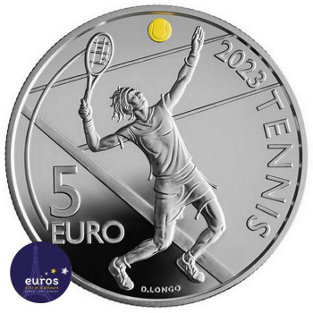 5 euros SAINT MARIN 2023 - 30ème Championnat international de tennis Open de Saint-Marin - Argent 925‰ - Belle Épreuve