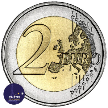 Revers de la pièce de 2 euros commémorative PORTUGAL 2023 - Commémoration de la paix entre les nations - Brillant Universel