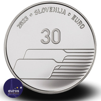 Revers de la pièce de 30€ commémorative SLOVÉNIE 2023 - Journée du Sport en Slovénie - Belle Épreuve