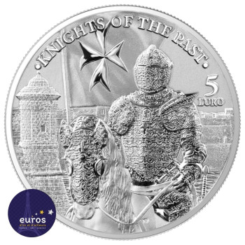 5 euros MALTE 2023 - Knights of the Past - 1oz argent  Brillant Universel 1 ste