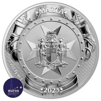 5 euros MALTE 2023 - Knights of the Past - 1oz argent  Brillant Universel 2 ste