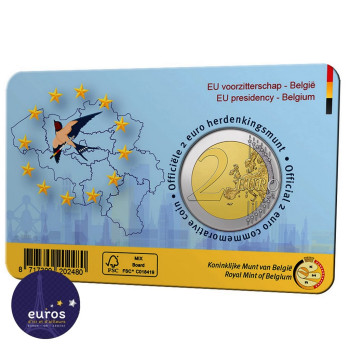 Coincard FR 2 euros commémorative BELGIQUE 2024 - Présidence Européenne de la Belgique - Version Française - BU
