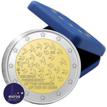 Belgium 2 Euro Coin 2024 - EU presidency - Proof in Case
