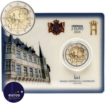 Coincard 2 euros BU Luxembourg 2024 - Guillaume III - Nouveau différent Bridge - Brillant Universel 2 ste