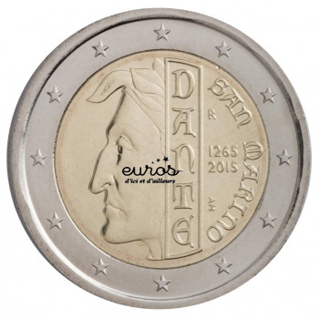 Pièce de 2 euros commémorative SAINT MARIN 2015 - Dante Alighieri - BU