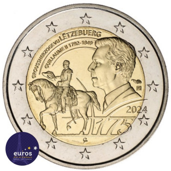 Coincard 2 euros BU Luxembourg 2024 - Guillaume III - Nouveau différent Bridge - Brillant Universel 2 ste