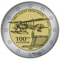 2 euros commémorative MALTE 2015 - 1er vol commercial de Malte