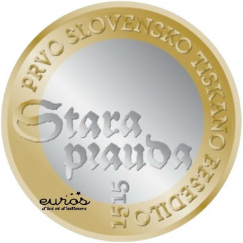 3 euros SLOVÉNIE 2015 - 500ème Anniversaire du 1er Texte Imprimé en Slovène - UNC