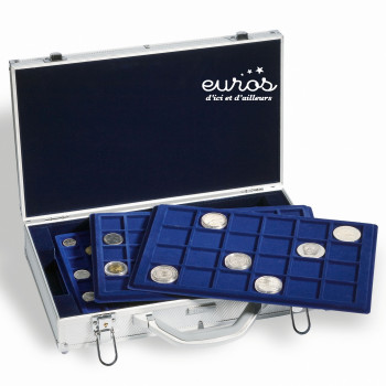 Valisette numismatique CARGO L 6 pour 240 pièces de 2 euros sous capsules incluant 6 plateaux