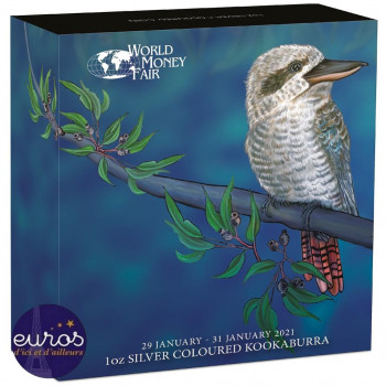 AUSTRALIE 2021 - 1$ AUD - KOOKABURRA - World Money Fair Berlin - Argent 1oz 999,9 ‰