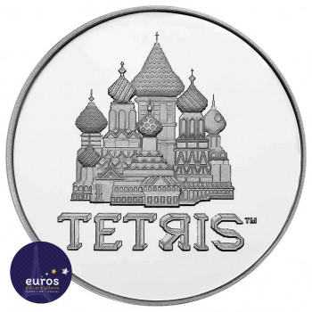 Avers de la pièce de 1 once oz argent pur NIUE 2021 - 2$ NZD TETRIS™