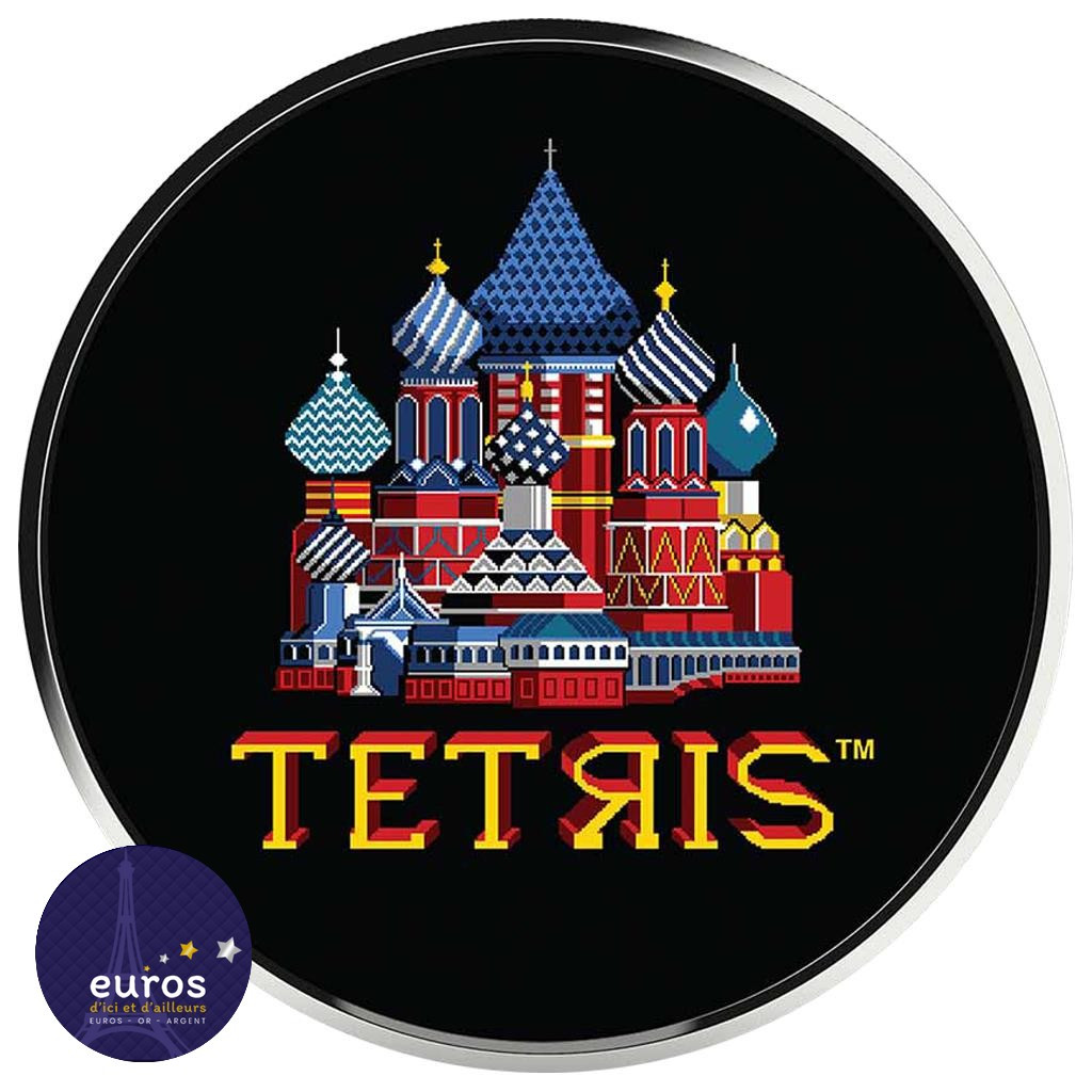 Avers NIUE 2021 - 2$ NZD TETRIS™ Couleur - 1oz argent