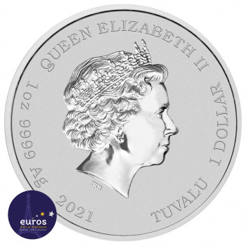 Avers de la pièce TUVALU 2021 - 1$ TVD - Les Simpsons™ Family - 1 oz argent 999‰