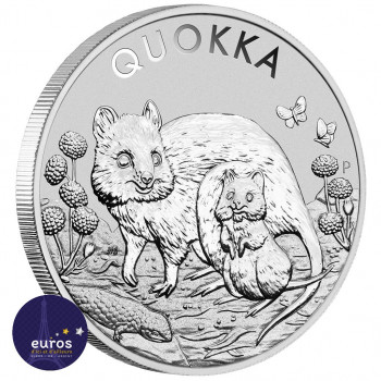 Avers de la pièce d'une once en argentAUSTRALIE 2021 - 1$ AUD - Le Quokka - 1oz argent - Bullion