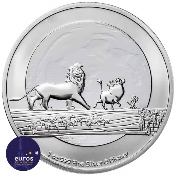 Avers de la pièce NIUE 2021 - 2$ NZD Le Roi Lion™ - Hakuna Matata - 1oz argent - Disney™