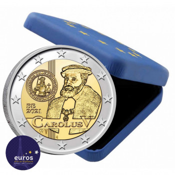 Pièce et écrin de 2 euros commémorative BELGIQUE 2021 - 500 ans des pièces de Charles Quint - Belle Épreuve