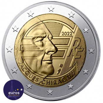 Avers de la pièce de 2 euros commémorative FRANCE 2022 - Jacques CHIRAC - UNC