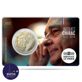 Coincard 2 euros commémorative FRANCE 2022 - Jacques CHIRAC - Brillant Universel
