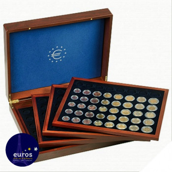 Coffret VOLTERRA QUATTRO de Luxe pour 24 séries d’euros sous capsules - Façon acajou - 347179 - LEUCHTTURM